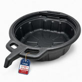 ValvoMax front view of oil drain pan showing wide catch area and capacity benefit