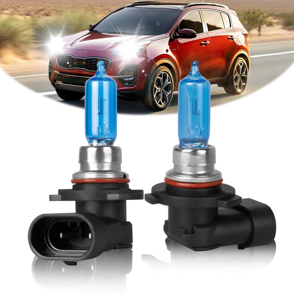VAMOTA front view packaging showing two 9005 bulbs and benefits of brighter light