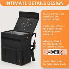 Vankor side pockets storing wipes and snacks for quick access