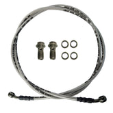 Vanlison braided brake line front view showing full assembly and ready-to-install benefit
