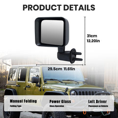 VANLOGY mirror folded position demonstrating easy manual folding benefit