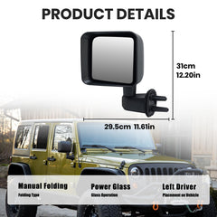 VANLOGY mirror side angle showing mounting points and easy bolt-on installation benefit