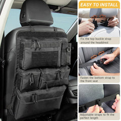 Vanlutone large zippered pocket open with laptop stored, protecting electronics on the road