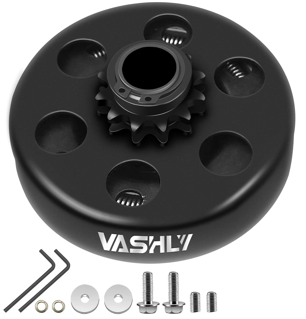 Vashly clutch front view showing 12-tooth sprocket and durable iron body for reliable drive
