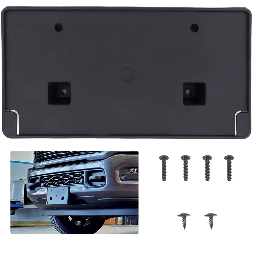 VASTAUTO front license plate bracket front view shows precise fit and clean finish