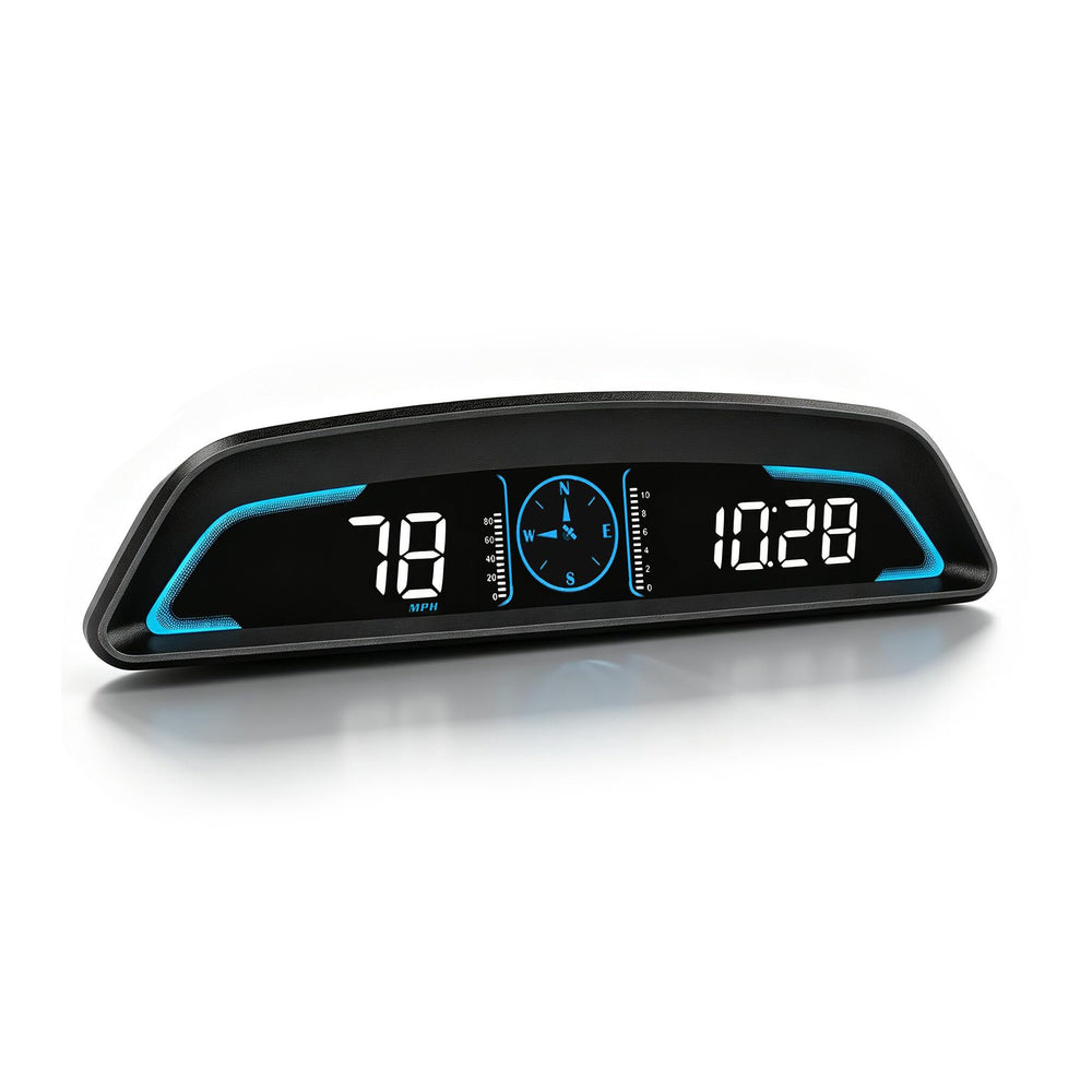 Vatocarcle front display showing speed and compass, clear at a glance