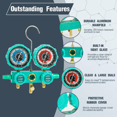 VECOTOOLS color-coded hoses and quick couplers for safe refrigerant hookups
