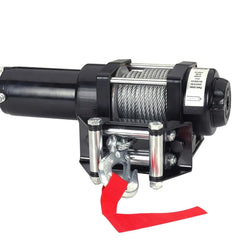 VEEBELL side profile mounted on an ATV bumper demonstrating straight cable alignment advantage