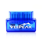 Veepeak mini front view showing compact housing and OBD2 plug benefit quick diagnostics