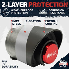 Vehiclex lock installed on trailer coupler preventing unauthorized hitching