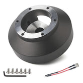Vehjunc hub adapter front view showing bolt pattern and secure fit benefit