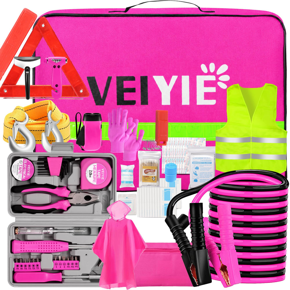 VEIYIE front-facing pink kit bag showing compact storage and accessibility