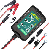 Vemote front view of charger showing controls and LEDs for easy status monitoring