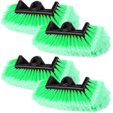 Vesici front view of four green brush heads showing compact storage and easy replacement