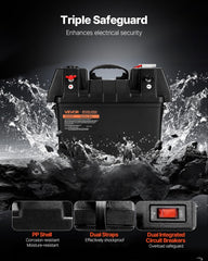 VEVOR battery box close-up voltmeter panel for instant battery voltage monitoring