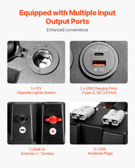 VEVOR battery box USB and cigarette socket panel supplying convenient device charging