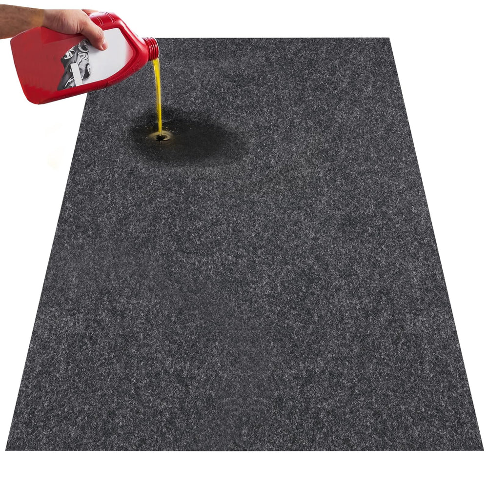 VEVOR front view of full 7.4x17 garage mat showing broad floor coverage and protection