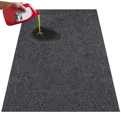 VEVOR front view of full 7.4x17 garage mat showing broad floor coverage and protection