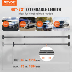 VEVOR cargo bar extended to full 73 inches demonstrating range