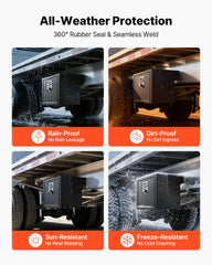 VEVOR close-up of stainless-steel latch and pry-resistant lock for security