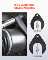 VEVOR heat-treated CV forks close-up showing hardened edges for secure grip