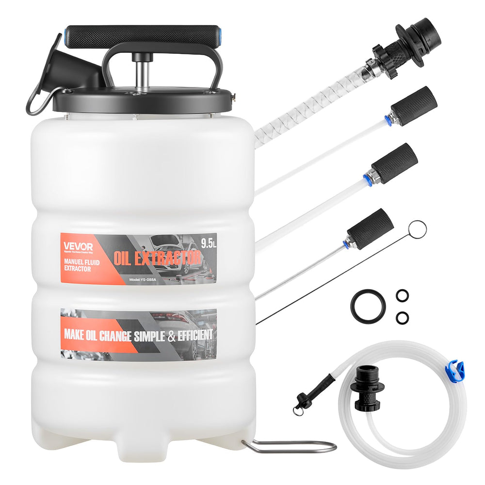 VEVOR extractor front view showing tank and pump for clean fluid removal