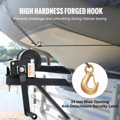 VEVOR forged hook with safety latch demonstrating secure attachment benefit
