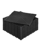 VEVOR front view of 12-piece drainage mat kit showing assembled tiles and packaging benefit durable flooring