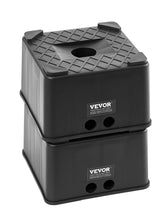 VEVOR front packaging showing two 6-inch jack blocks and capacity label for stability