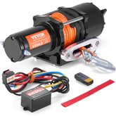 VEVOR winch front view showing compact design and mounting points for easy install