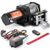 VEVOR front view of winch installed on ATV showing durable recovery capability