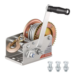 VEVOR front view of winch showing compact durable design and secure handling