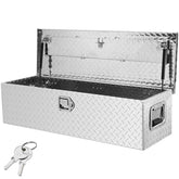 VEVOR front view of diamond-plate tool box showing durable protection
