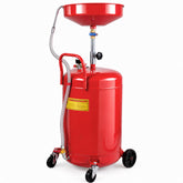VEVOR front view of drain tank showing compact, portable design and workspace efficiency