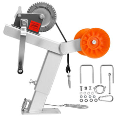 VEVOR front view of winch assembly showing secure mount and ready-to-use benefit