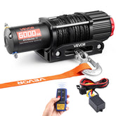 VEVOR front view of winch showing solid frame and fairlead for rugged reliability