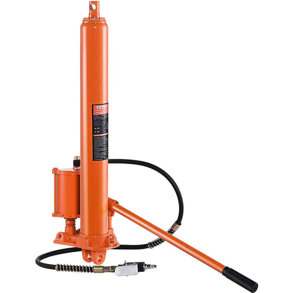 VEVOR long-ram cylinder front view showing robust construction and clear capacity marking