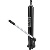 VEVOR long ram jack front view showing sturdy steel body and easy mounting benefit