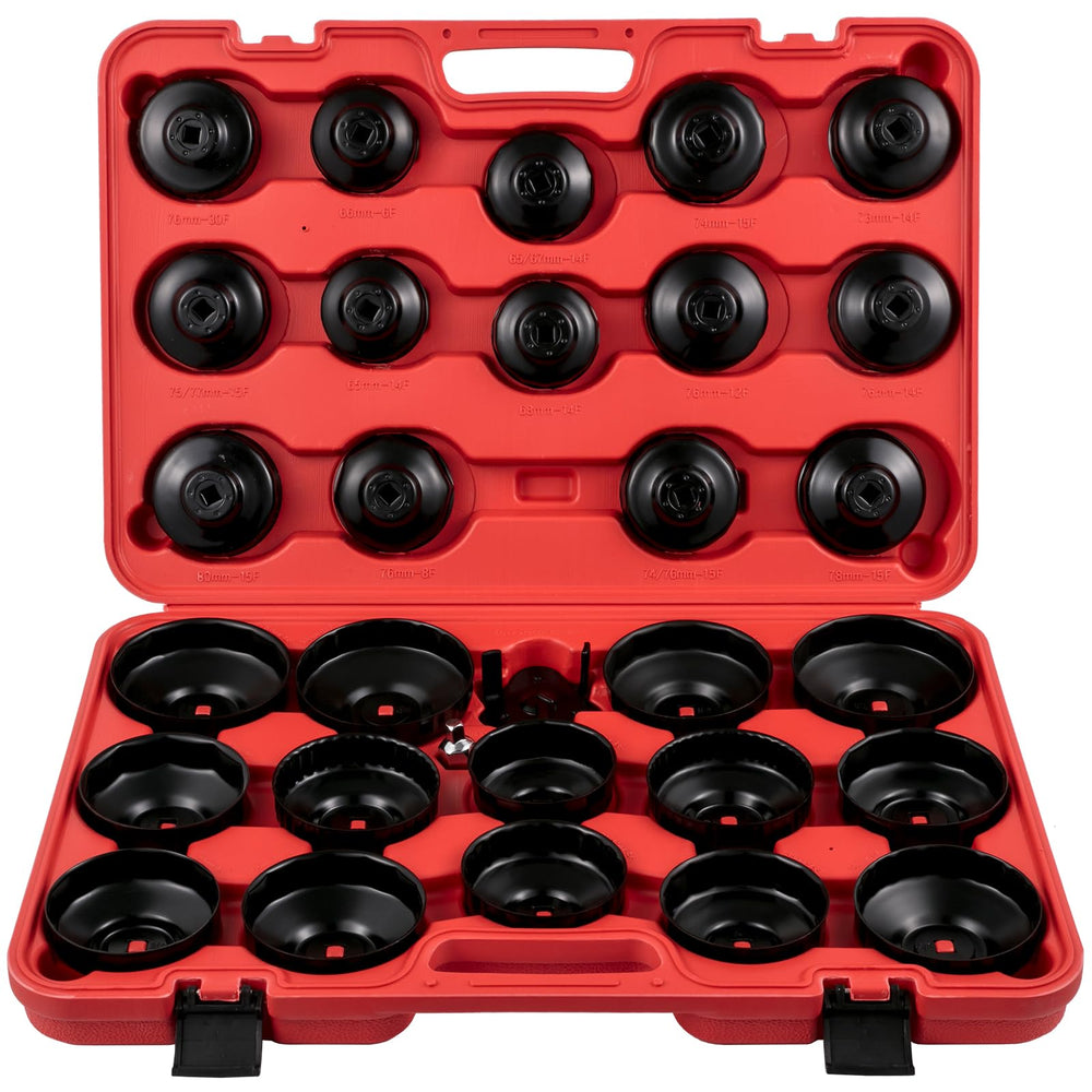 VEVOR front view of full 30-piece oil filter socket set for easy selection