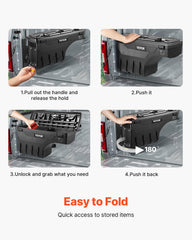 VEVOR box opened pivoted 180 degrees for fast access to stored tools