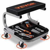 VEVOR rolling creeper front view showing sturdy frame and cushion benefit improved stability