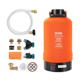 VEVOR front view of portable softener showing compact design and quick setup benefit