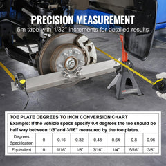 VEVOR 5m tape measure closeup with clear 1/32" increments for precision