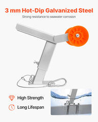VEVOR winch stand side profile showing solid bracket and space-saving design benefit