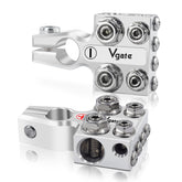 Vgate front view of 12-way battery terminal showing all connection points and benefits