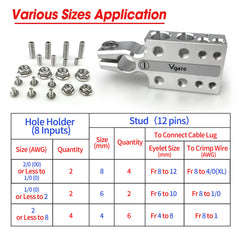 Vgate close-up of input holes illustrating multi-gauge capacity and heavy-feed accommodation