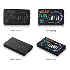 VGEBY HUD projecting speed and rpm onto windshield for safer focus
