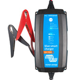 Victron Energy front view of charger showing compact design and clear indicators