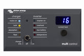Victron Energy front view of digital multi control panel GX showing display and quick overview