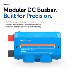 Victron Energy Lynx Distributor LED fuse indicators visible to aid rapid blown-fuse identification